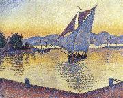 Paul Signac port at sunset oil painting